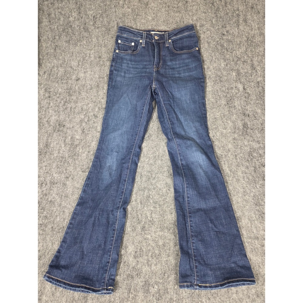 Womens Jeans 725 High Rise Bootcut 27x32 Levis Blue Stretch Denim Pants 18759